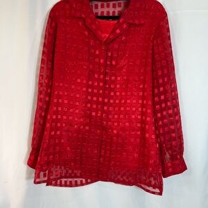 Alia Red Sheer Blouse